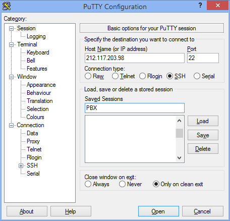 PuTTY SSH Port Forwarding, Configuration SSH Port forwarding