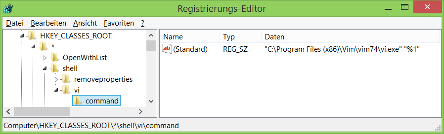 Explorer Kontextmenü-Einträge erweitern, Registrierungs-Editor