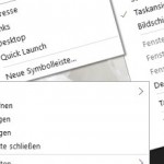 Quick Launch Symbollist in Windows 10 Taskbar