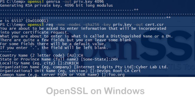 Selbst signierte Zertifikate mit OpenSSL  Erstellen