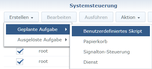 Synology DSM Systemsteuerung