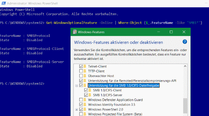 Windows zu SMBv1 Active Directory Domäne beitreten