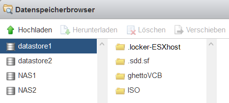 Dazu öffnet man den vSphere Web Client, um ein Verzeichnis .Locker-ESXhost anzulegen. 