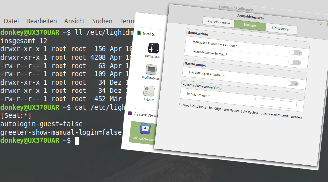 Linux Mint Automatische Anmeldung deaktivieren