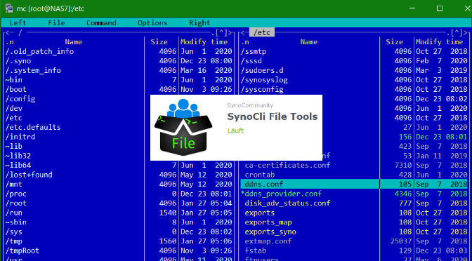 Midnight Commander on Synology DSM How to Install and use in Shell Console