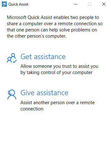 Quick Assist Windows Remotehilfe Fernunterstützung