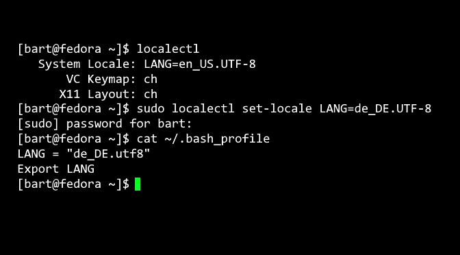 Sprache und Gebietsschema in der Console festlegen mit localectl set-locale