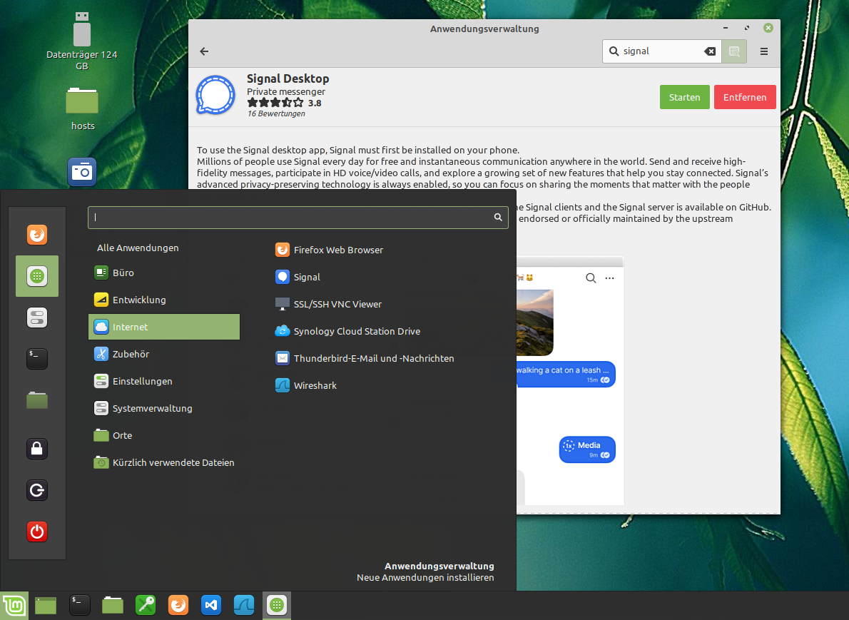 Signal-Desktop für Linux aus Anwendungsverwaltung installieren