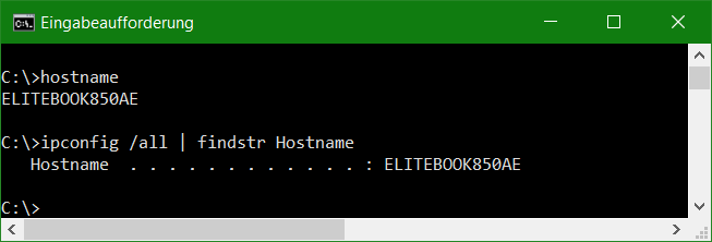 Command prompt to rename hostname