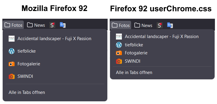 Mozilla Firefox with using Customized userChrome.css