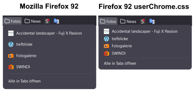 How to Zoom out Firefox bookmarks spacing