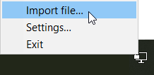 OpenVPN in Tasklbar click Import file