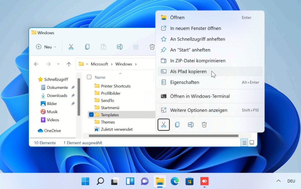 Windows Explorer Kontextmenü - Als Pfad kopieren
