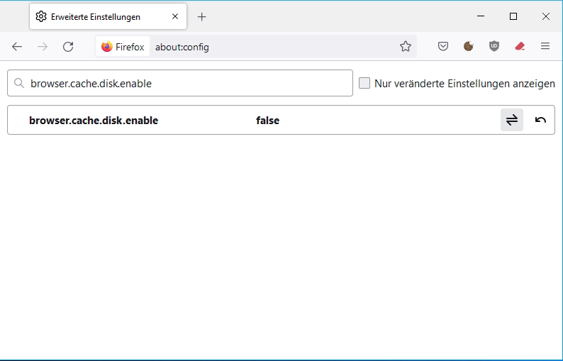 vSphere und vCenter Seite öffnet in Firefox nicht. browser.cache.disk.enable