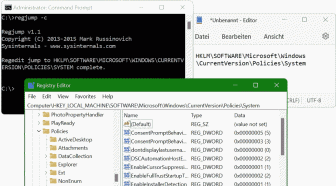 Registry Jump opens Regedit to a specific path