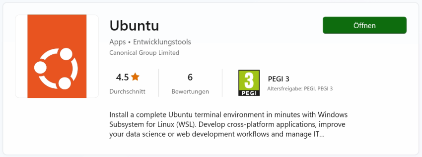Ubuntu wird aus dem Store bezogen