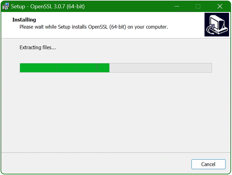 Windows Setup openssl installing files