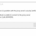 Outlook problem with proxy server security certificate