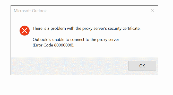 Warning Outlook There is a problem with the proxy server security certificate