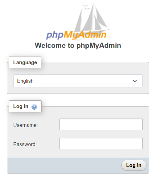 Welcome to phpMyAdmin