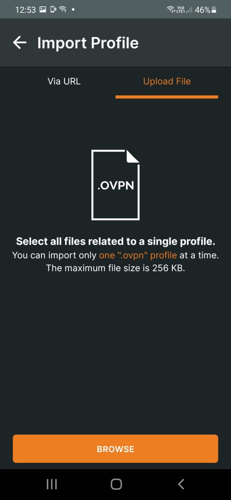 OpenVPN Connect Import Profile