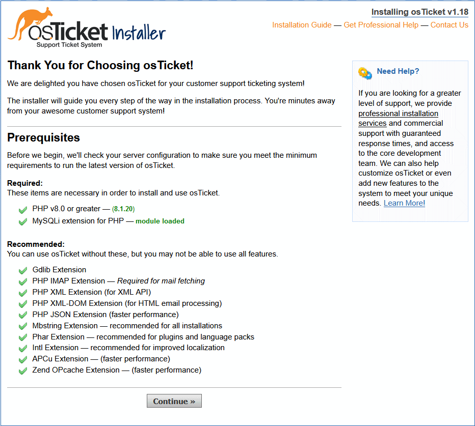 osTicket Installer