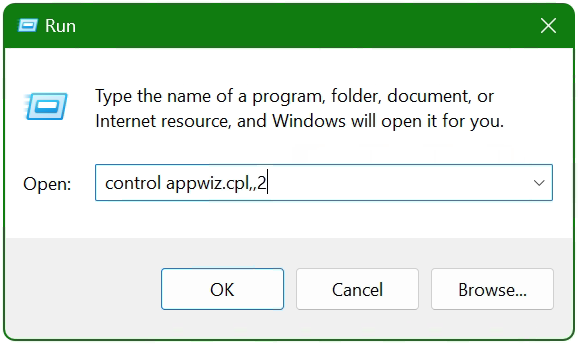 Windows SMBv1 1.0/CIFS Client Server, appwiz.cpl