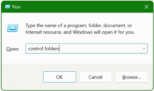 Windows Run control folders