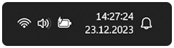 Clock with second in taskbar on Windows 11 
